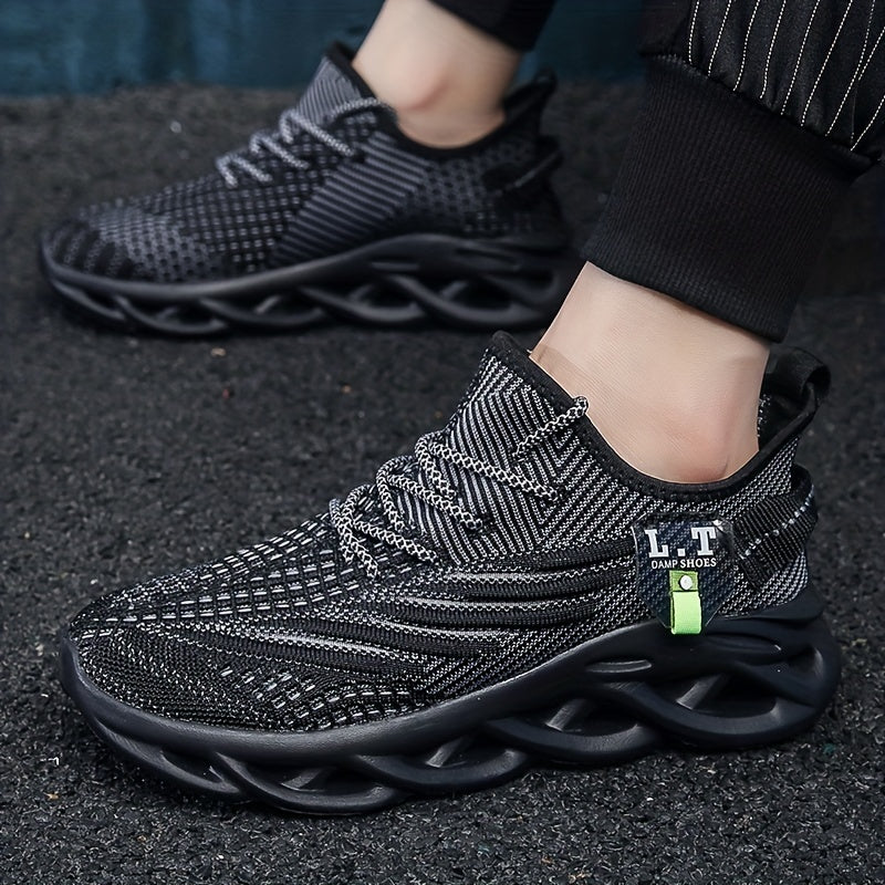 Herr Sneakers Sportiga Löparskor med Modern Design – Bred Passform och Unik Sula