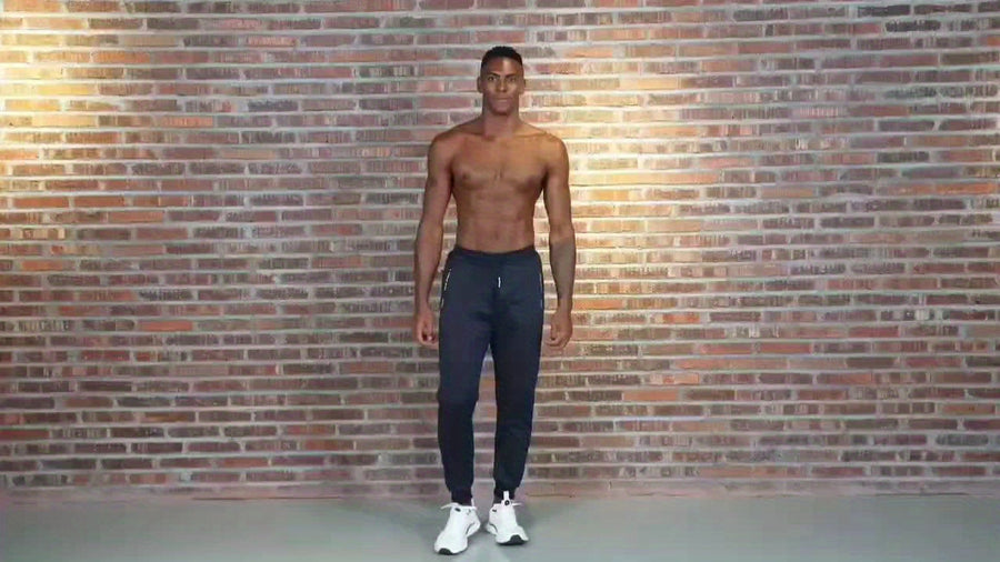 Herr Joggingbyxor Fleecefodrade 3-pack med Dragkedjefickor och Dragsko