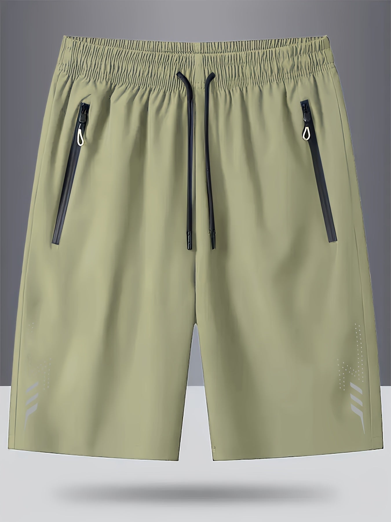 Herrar Sportiga Shorts med Dragkedjefickor – Perfekt för Träning, Löpning och Fritid