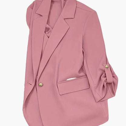 Dam Blazer Casual Vår/Sommar Kavaj med Enkelknäppning och Modern Design