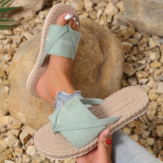 Dam Sandaler Slip-in Sommar Preppy Stil Fritidsskor
