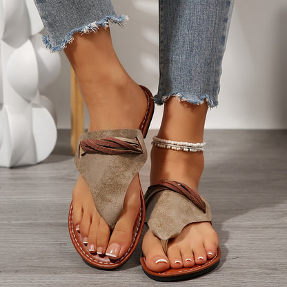 Dam Sandaler Fashion Slip-in Sommartofflor med Flätad Detalj och Öppen Tå