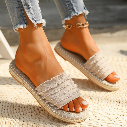 Dam Sandaler Bohemisk Slip-in Espadrille Stil för Sommar och Semester