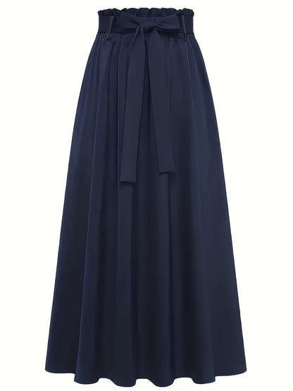 Dam Kjol Midja med Knytband Elegant A-Linje Vardagsstil