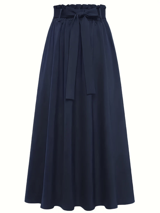Dam Kjol Midja med Knytband Elegant A-Linje Vardagsstil