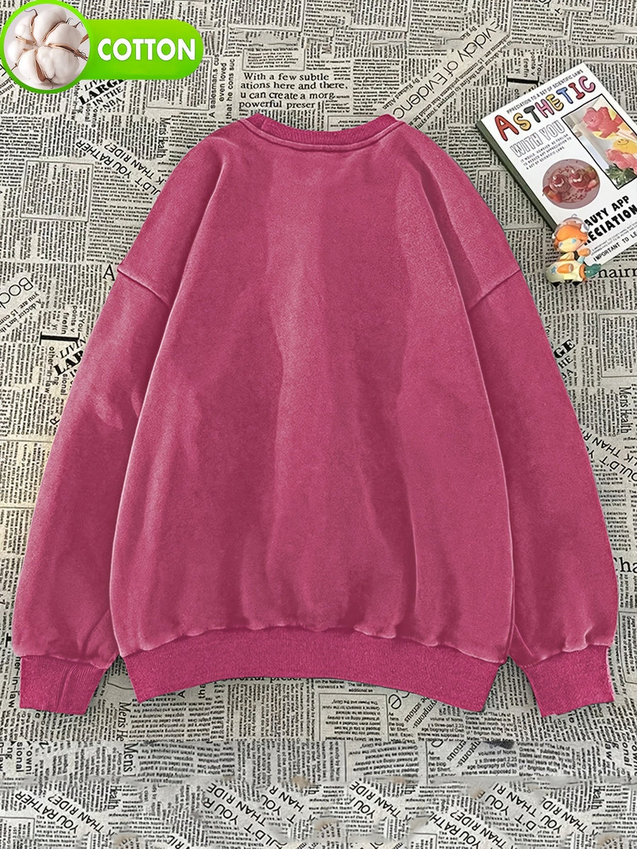 Unisex Tröja med Svart Kattmotiv som Äter Sushi, Långärmad Översize Sweatshirt