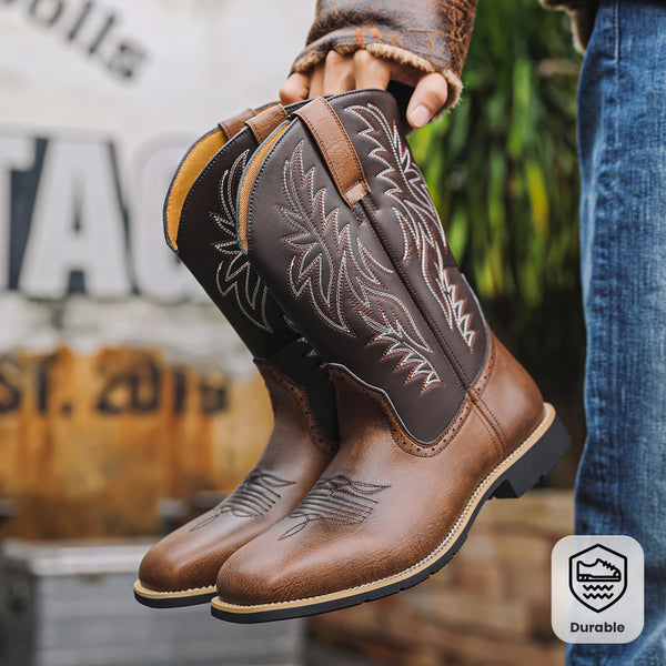 Klassiska herr cowboykängor med broderade detaljer