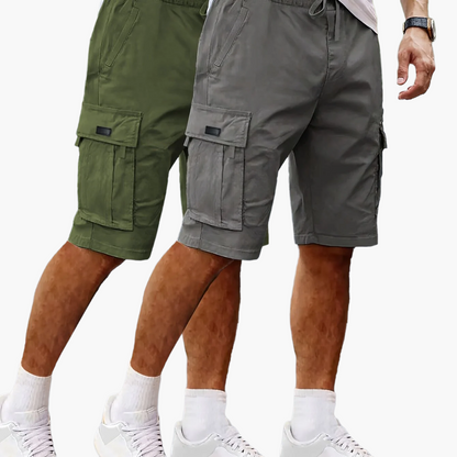 Herrarnas 2-pack avslappnade cargoshorts för utomhus och vardag