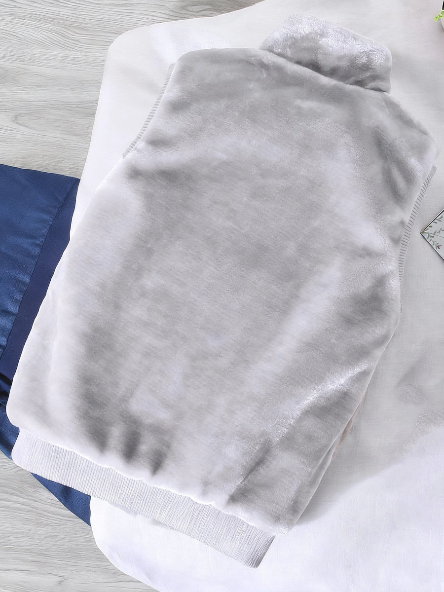 Unisex Mjuk Teddyväst med Dragkedja och Ståkrage