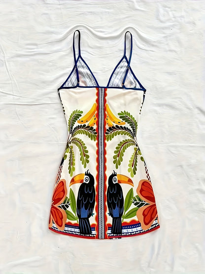 Dam Tropicalisk Omlottklänning Semester Stil V-neck