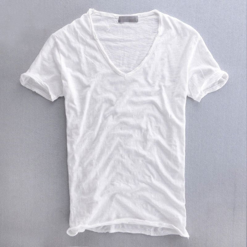 Herr T-shirt med V-ringning – Modern och avslappnad stil för vardagsbruk