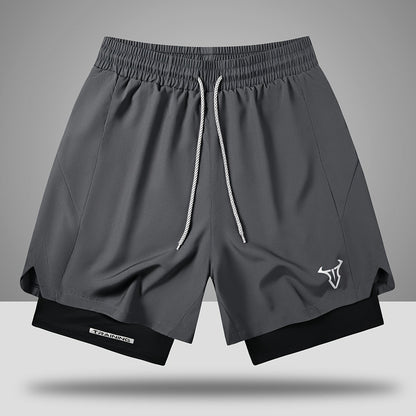 Herr Träningsshorts Sport Regular Fit med Fickor och Geometriskt Mönster