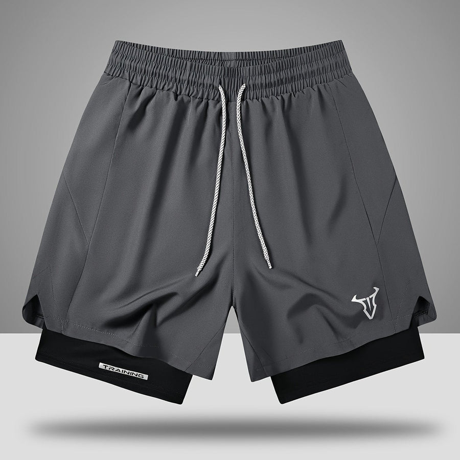 Herr Träningsshorts Sport Regular Fit med Fickor och Geometriskt Mönster