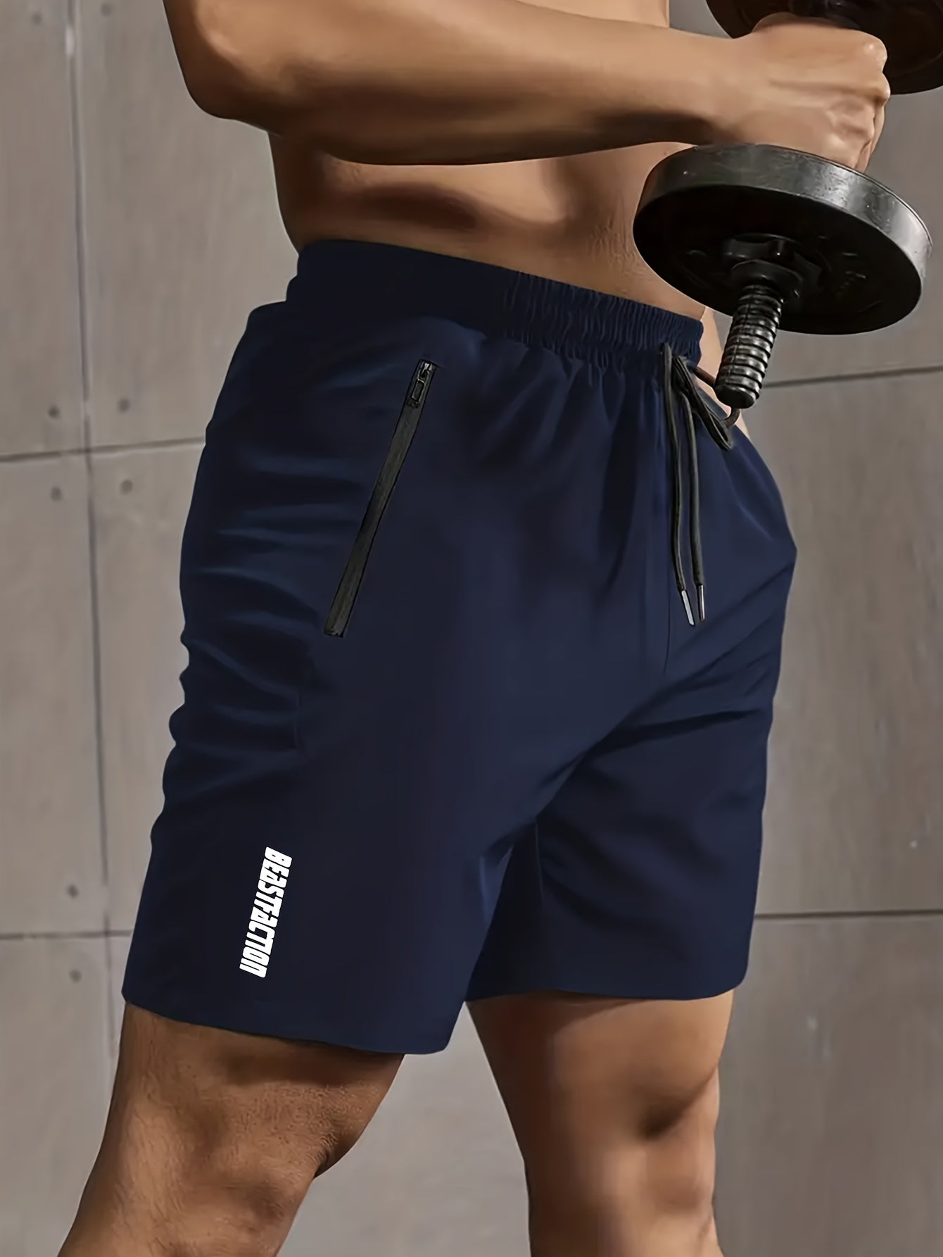 Herr Träningsshorts med dragkedjeficka – Sportiga Gymshorts för Träning & Fitness