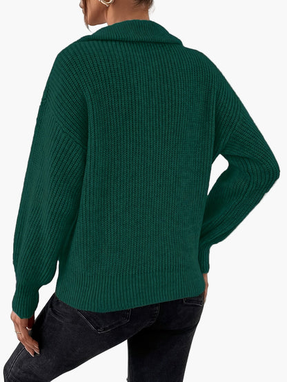 Damtröja med dragkedja och elegant stil för vardagsbruk