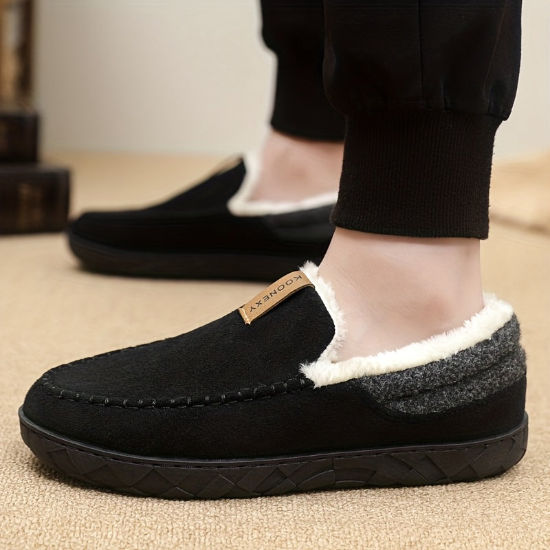 Bruna Inomhustofflor med Mjukt Foder för Herr, Moccasinstil