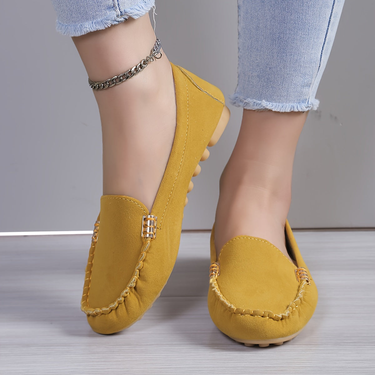 Damloafers för vardag och fritid – Klassiska mockasiner med komfortsula