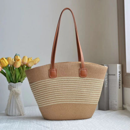 Judith – Allsidig Woven Bag i halmstil