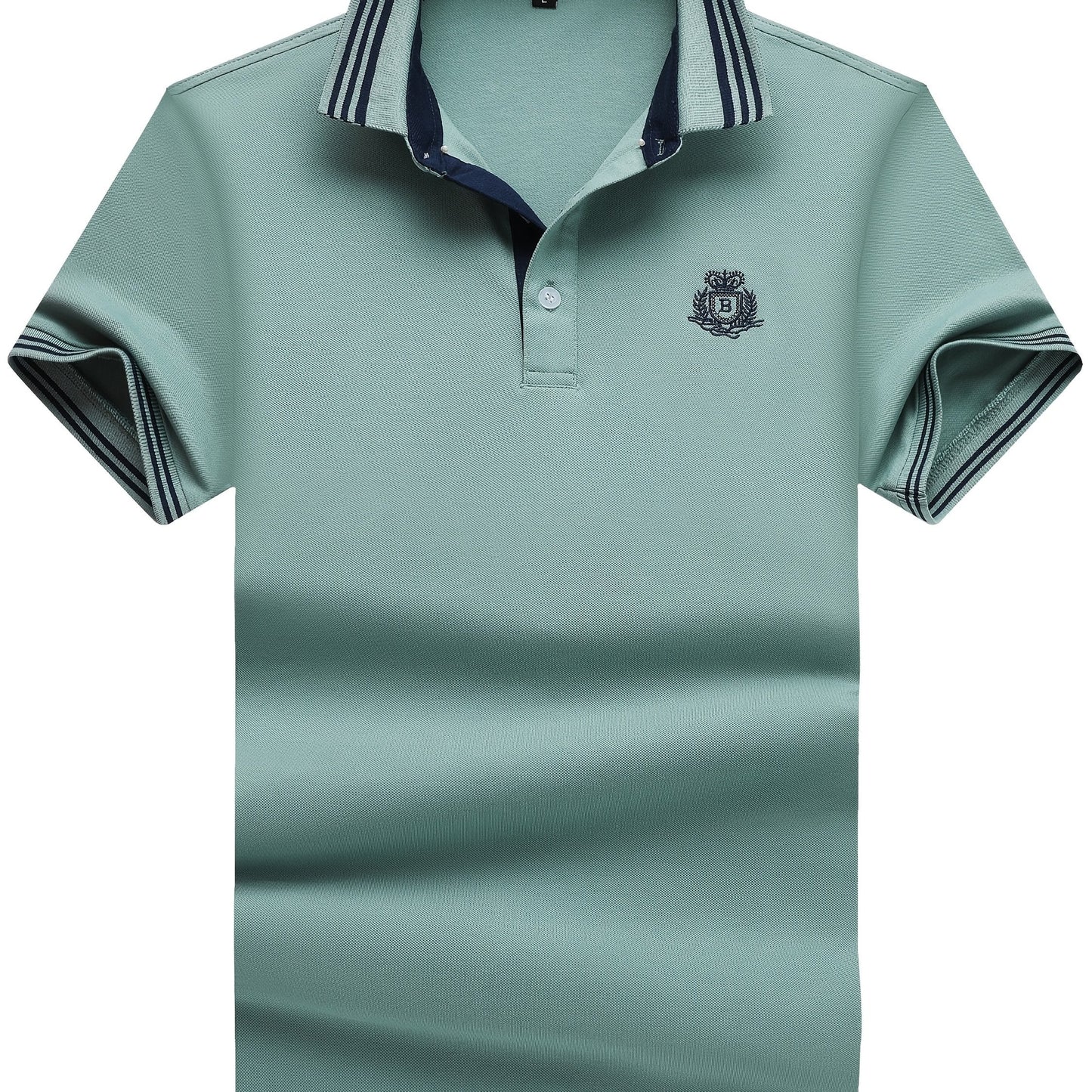 Herr Pikétröja med Sportig Klassikerstil och Broderad Bröstlogotyp – Perfekt för Fritid och Golf