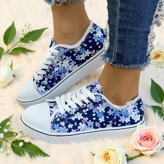 Dam Sneakers Blommiga Vardagsskor Trendig Fritidssko