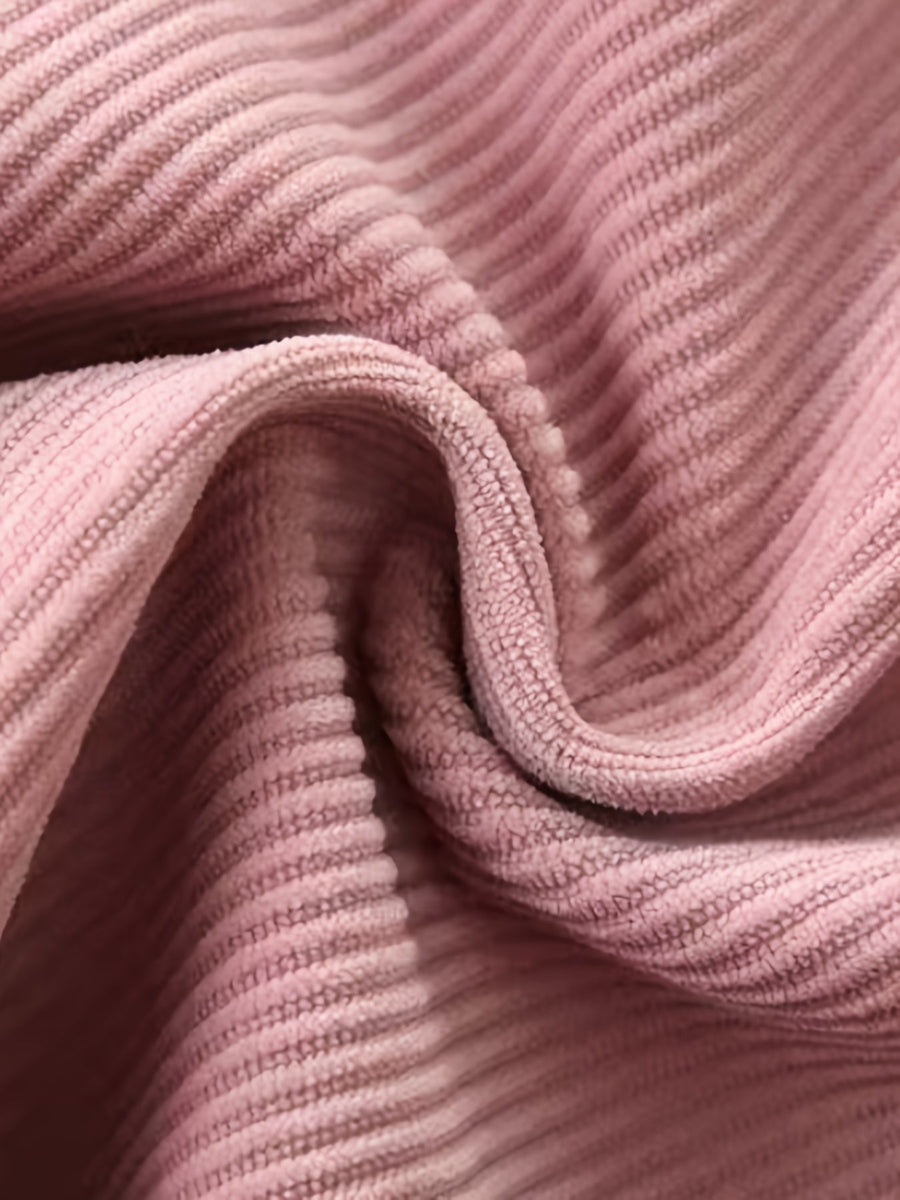 Rosa manchesterfodrad skjortjacka med knappar och bröstfickor