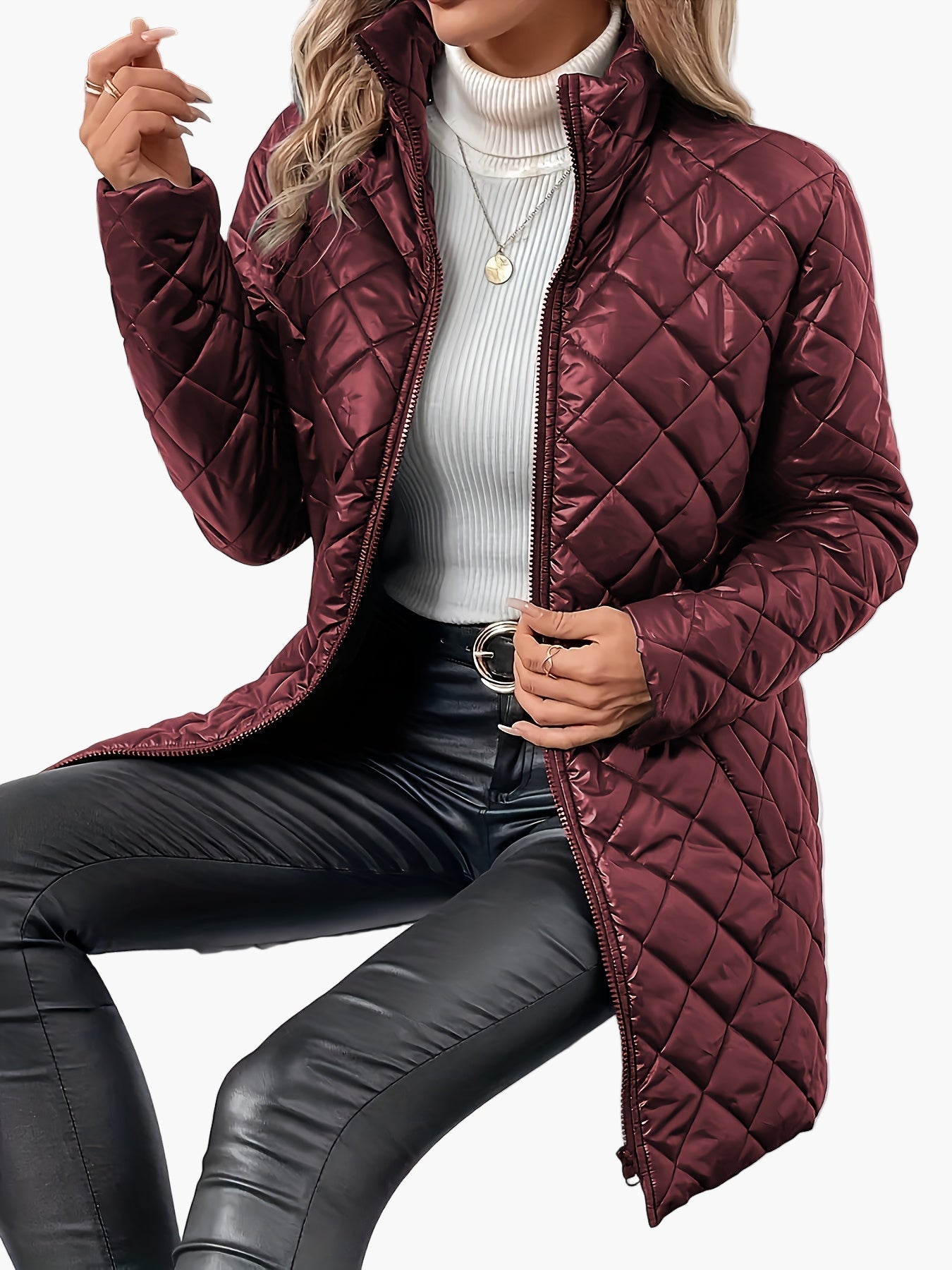 Dam quiltad vardagsjacka med elegant design – perfekt för höst och vinter