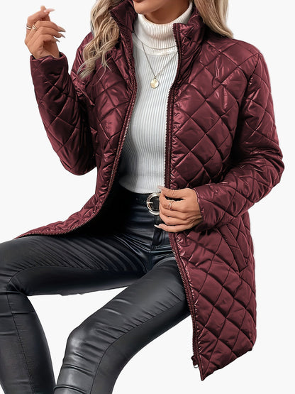 Dam quiltad vardagsjacka med elegant design – perfekt för höst och vinter