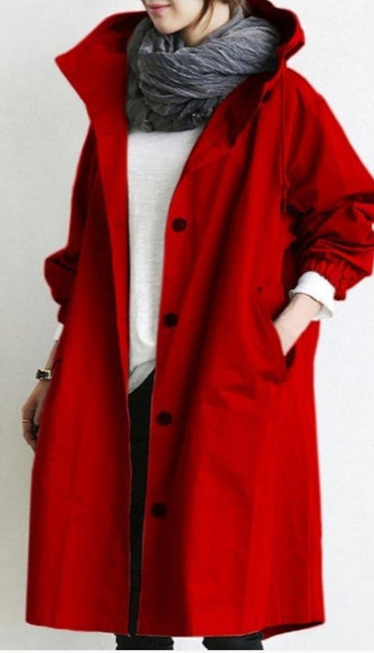 Grace – Casual Style Vindjacka med Medellång Midja och Långa Ärmar