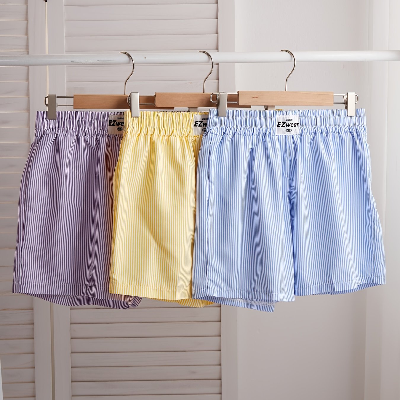 Damers randiga avslappnade pyjamasshorts – perfekt för vardagskomfort och sommar