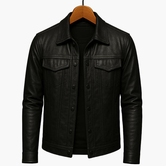 Herrjacka – Klassisk Moto-Stil för Modern och Självsäker Look