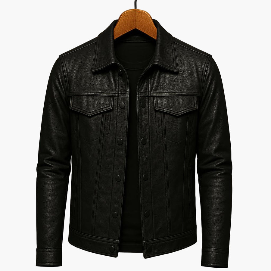 Herrjacka – Klassisk Moto-Stil för Modern och Självsäker Look