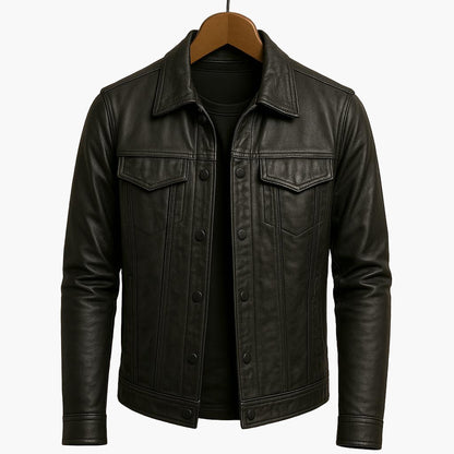 Herrjacka – Klassisk Moto-Stil för Modern och Självsäker Look