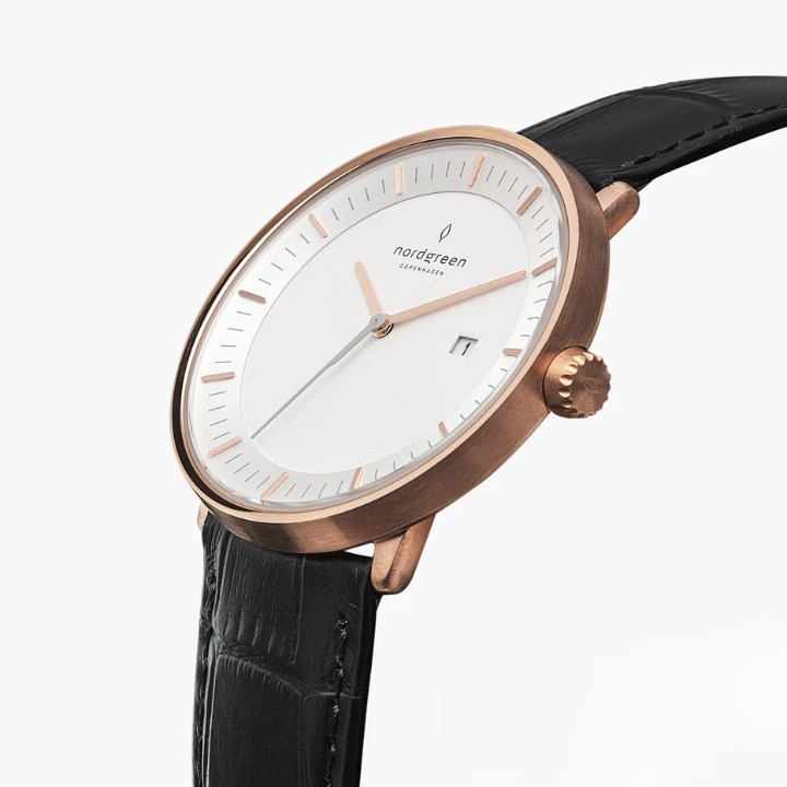 Charlotte – Unisex filosofklocka med konstläderarmband