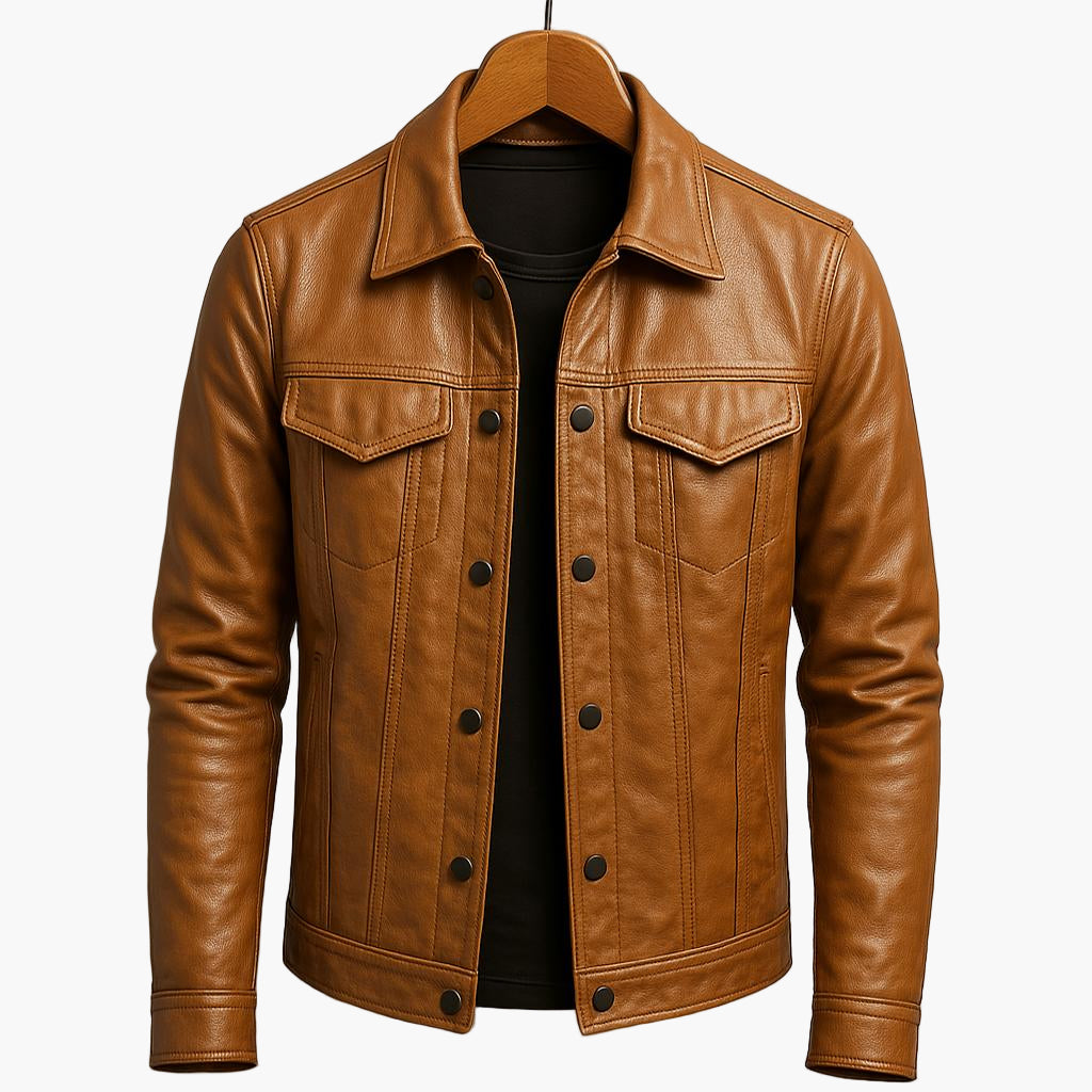 Herrjacka – Klassisk Moto-Stil för Modern och Självsäker Look
