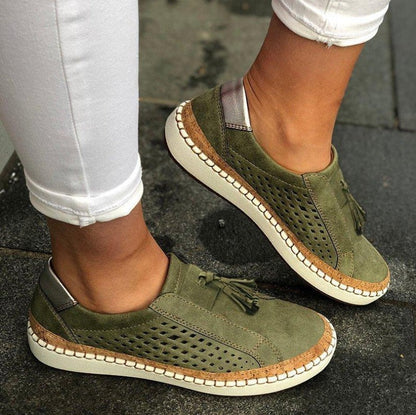 Dam Sneakers Casual Tofsar Låg Klack Bekväma Vardagsskor