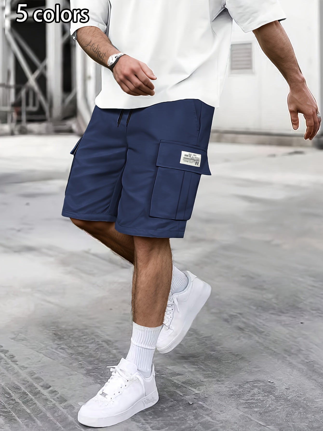 Herr Cargo Shorts Med Fickor – Avslappnad Urban Stil För Vardag och Träning