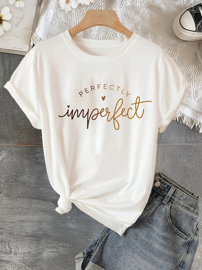 Dam T-shirt med tryck – Perfekt Oimponerad, Casual Stil, Vardagsanvändning