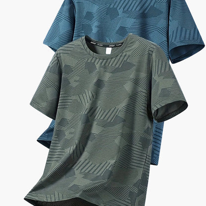Herr T-shirt Set – Avslappnad Tropisk Stil, Perfekt för Vardagsbruk och Semester