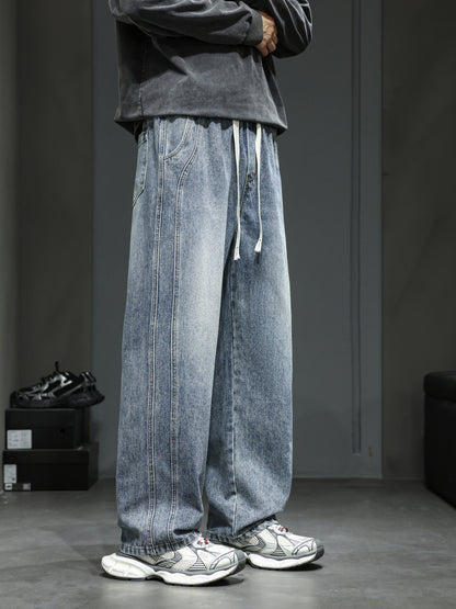 Herr Lösa Baggy Jeans Streetwear Lediga Byxor för Unga