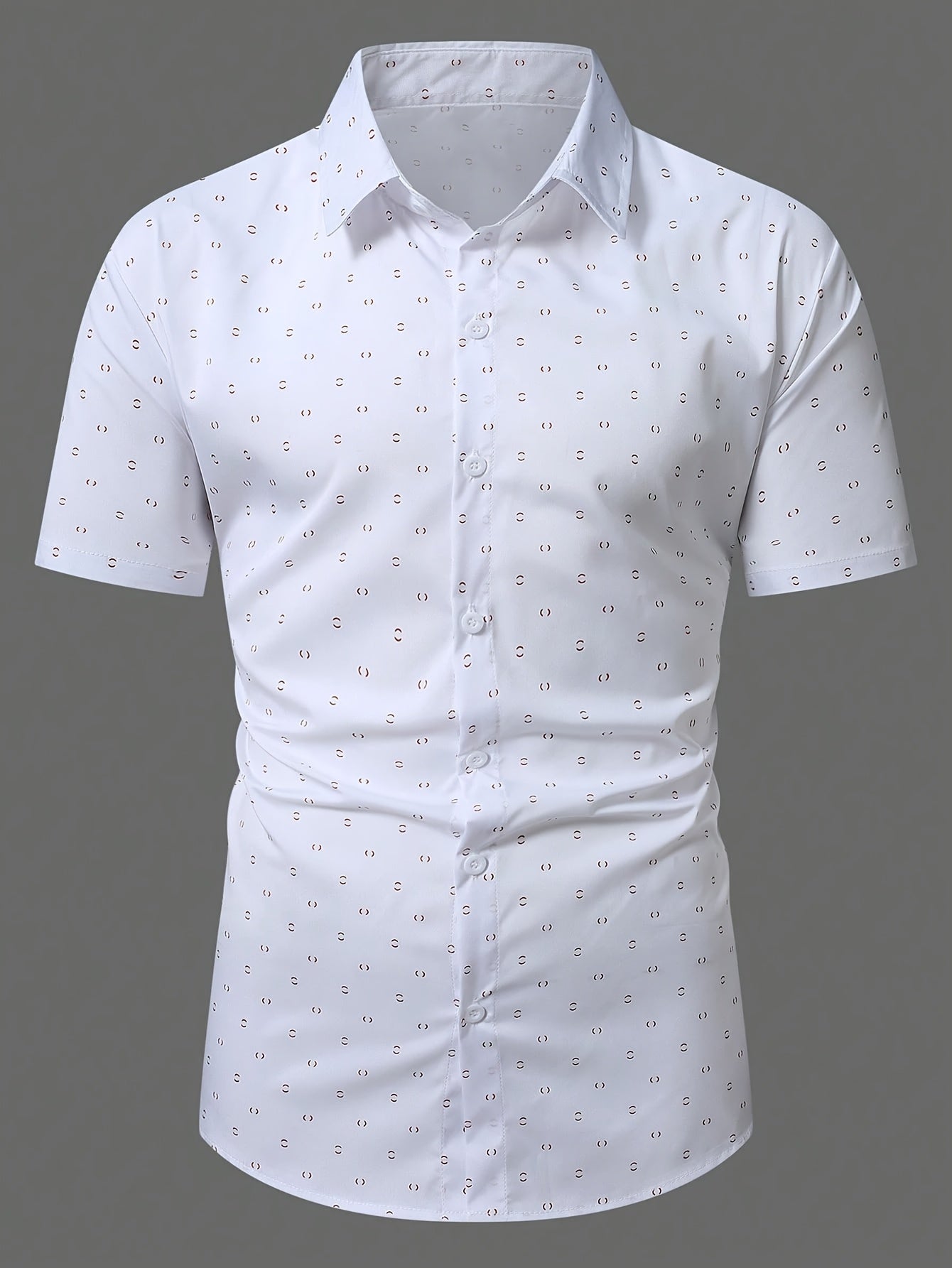 Herrskjorta Kortärmad Modern Business Casual Mönstrad Skjorta för Sommar