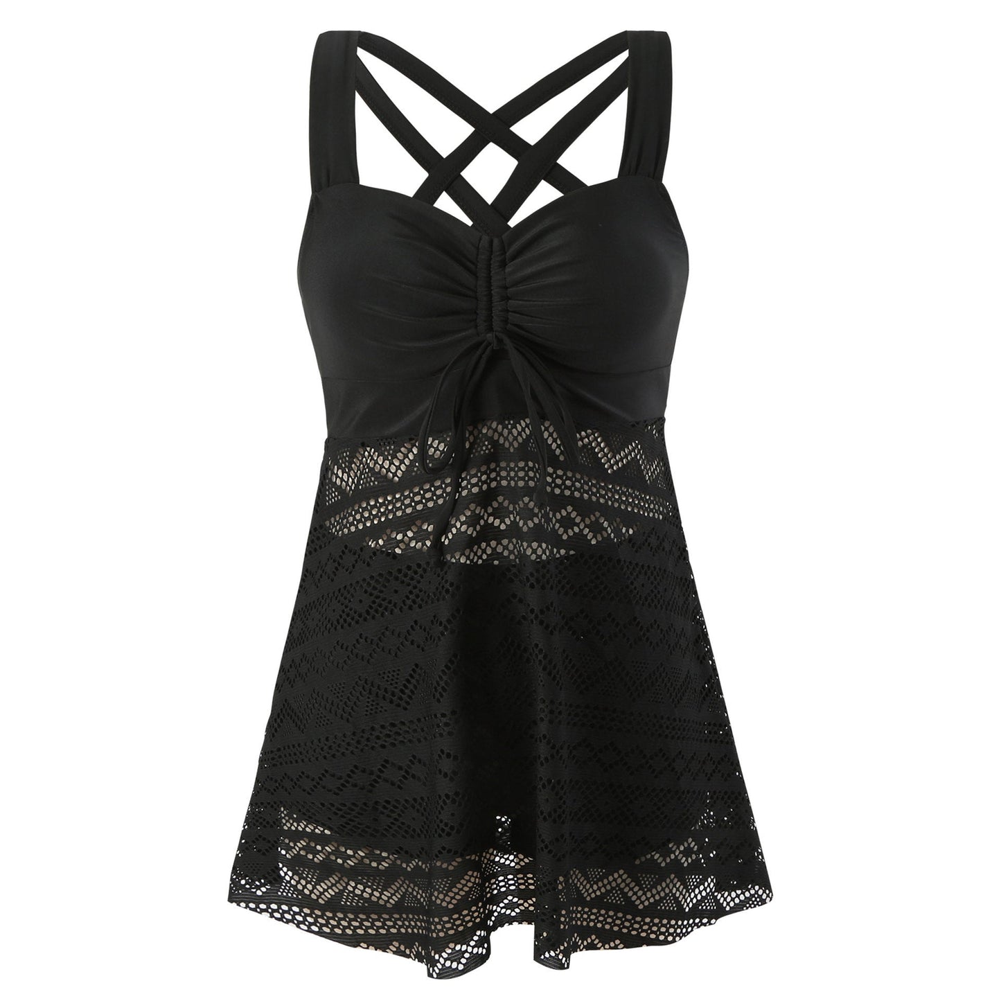 Leanne – Laced One Piece Backless Conservative Spa Bikini