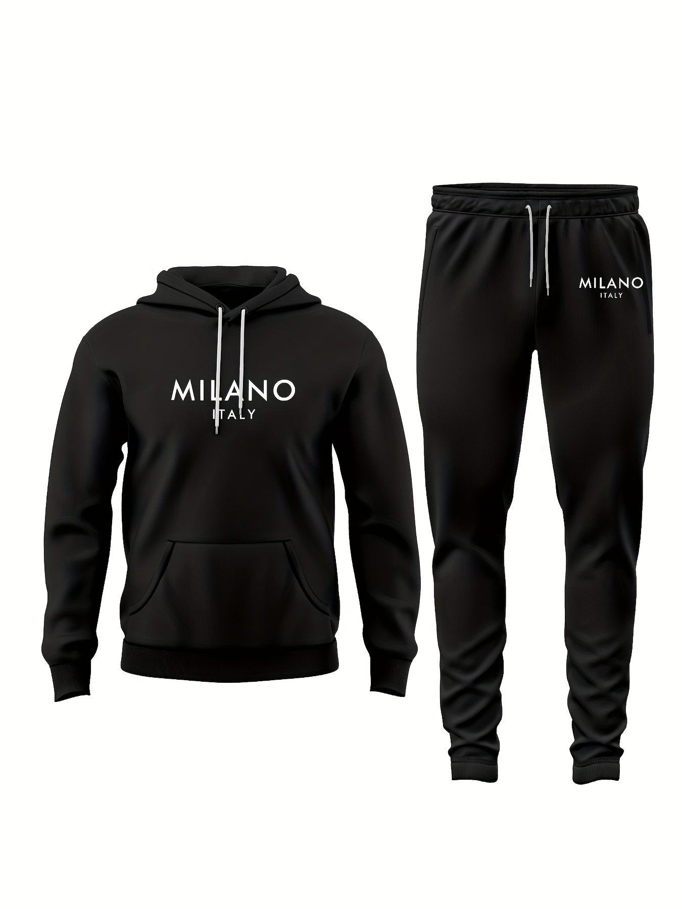 Herrset Hoodie och Joggingbyxor Milano Italy – Sportig och Trendig Fritidsdräkt
