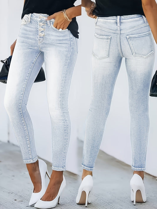 Damjeans Skinny Hög Midja Trendig Streetstil