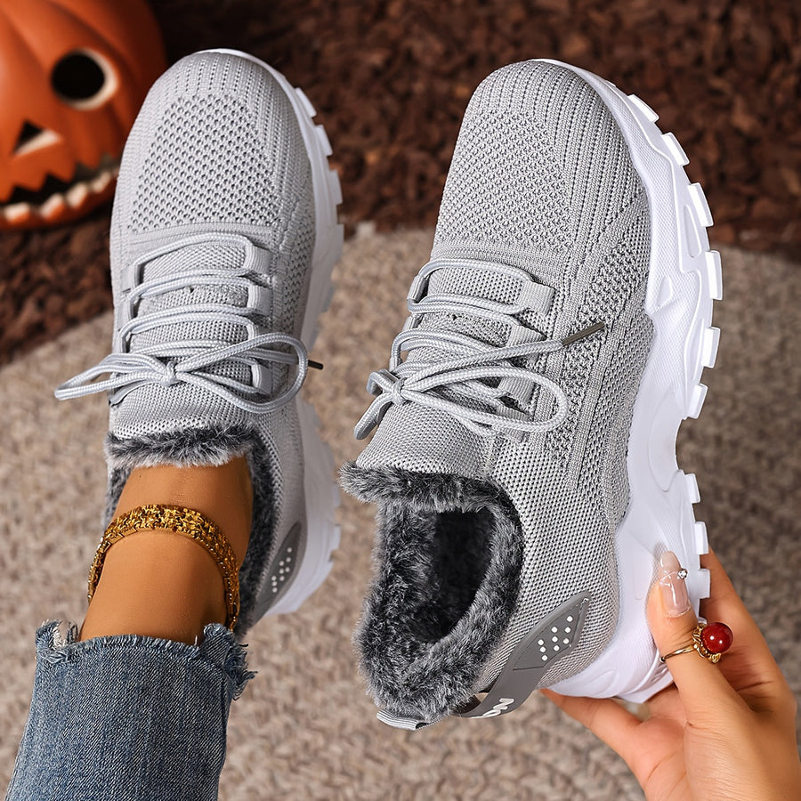 Röda Damsneakers med Fodrad Kant och Snörning