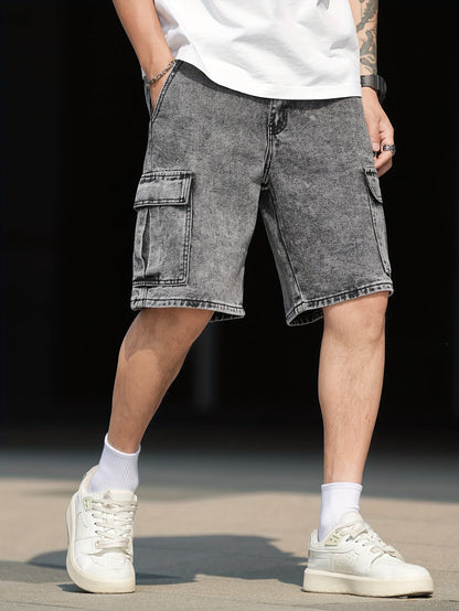 Herr Bermuda Shorts med Fickor – Avslappnad Stil för Vardagsbruk och Fritid