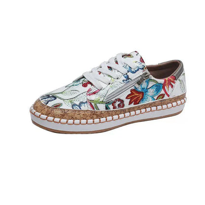 Dam Sneakers för kvinnor – Blommiga bekväma sneakers för vardag och promenad