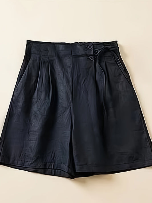 Dam Bermuda Shorts med Hög Midja och Avslappnad Passform – Perfekt för Sommarens Vardag