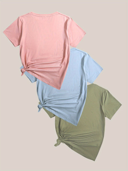 Dam T-shirt med naturmotiv och avslappnad stil – kortärmad grafisk topp med inspirerande tryck