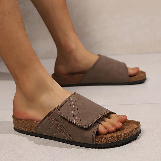 Herrtofflor med justerbar rem – Bekväma casual sandaler för vardagsbruk