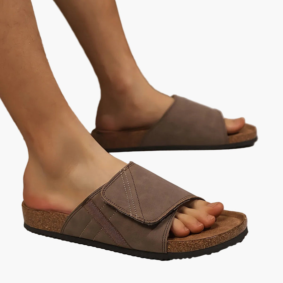 Herrtofflor med justerbar rem – Bekväma casual sandaler för vardagsbruk